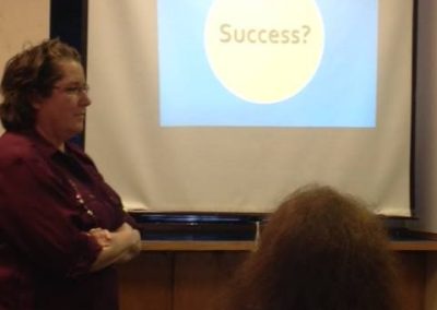 Jennifer Phillips leading a writing workshop