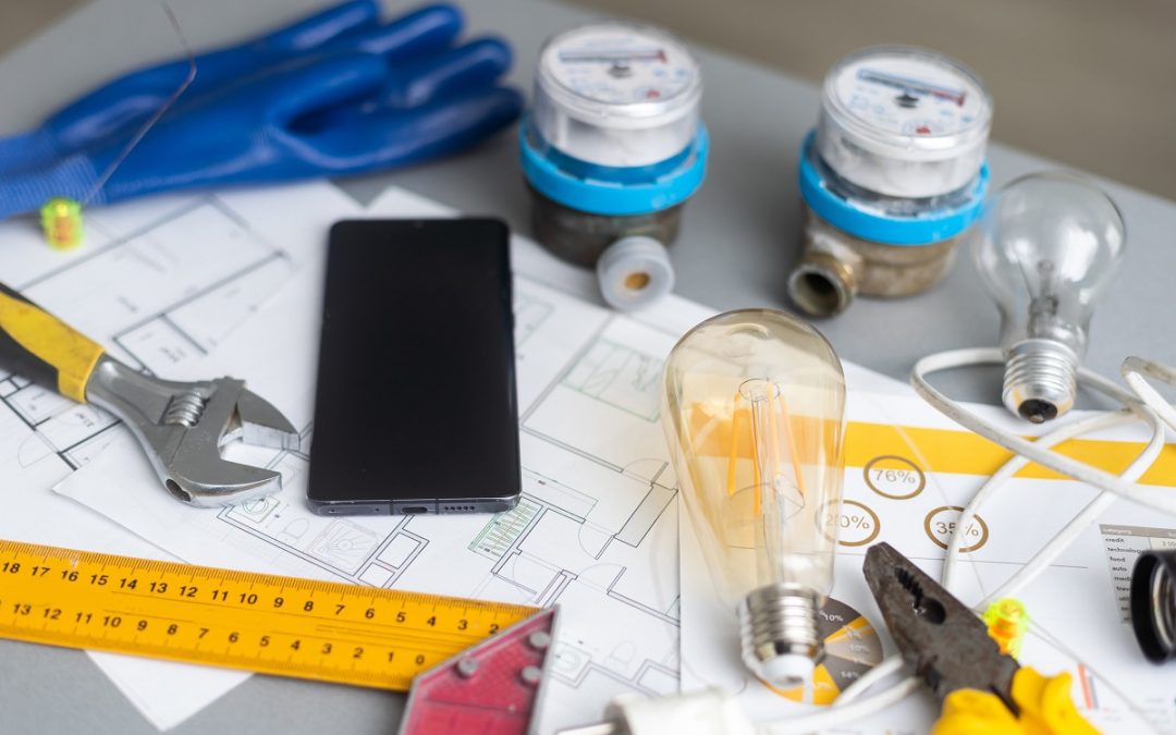 Desktop with example prototyping tools